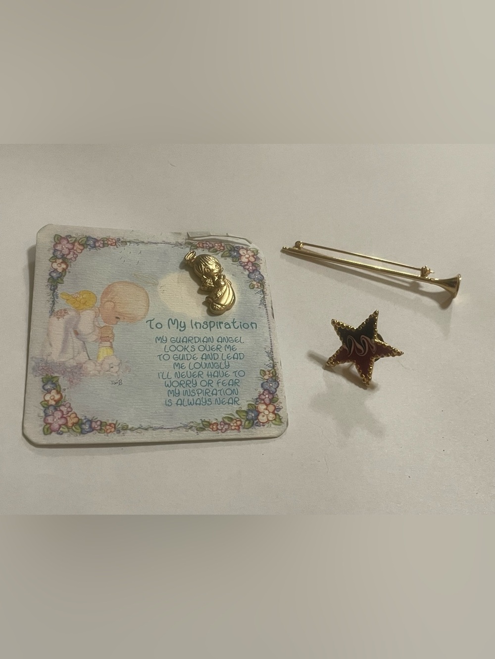 Previous Moments, Enamel Star & Trumpet Pins #8867